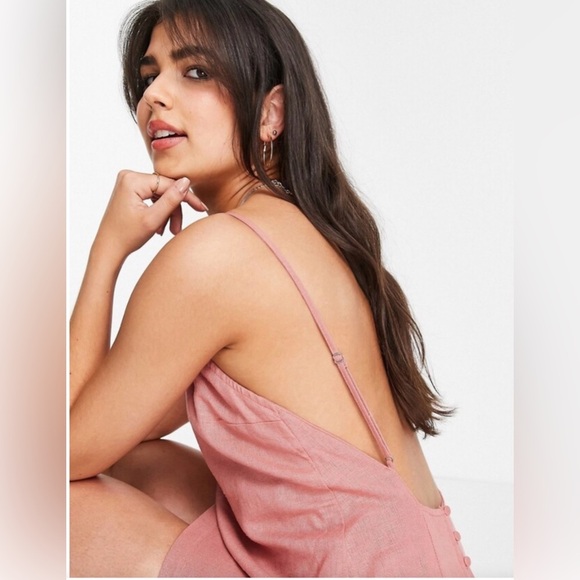 Abercrombie & Fitch Low Back Linen Blend Dress - Picture 3 of 6